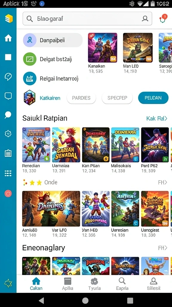Tampak antarmuka game yang mudah dinavigasi dan user-friendly.