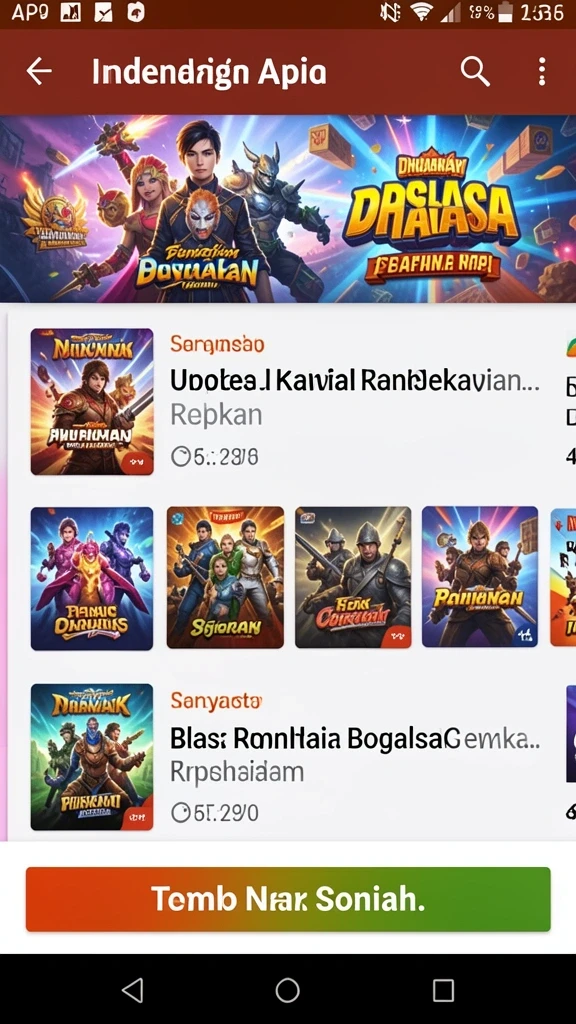Tampilan home screen yang menarik dan mudah dinavigasi.