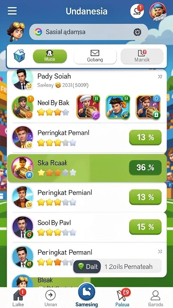 Tampilan antarmuka permainan yang intuitif.