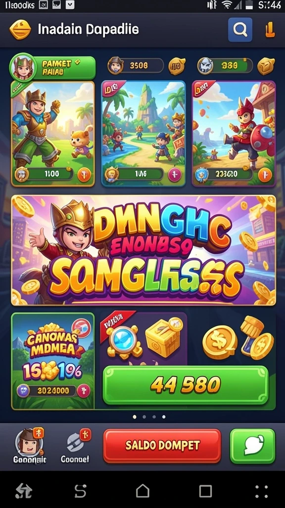 Screenshot saat bermain di level menengah.