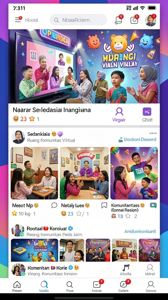 Tampilan menu utama yang menarik dan mudah dinavigasi.